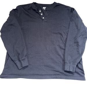 Lands’ End Super-T Long Sleeve Shirt Men’s XL Black • Soft Durable Cotton